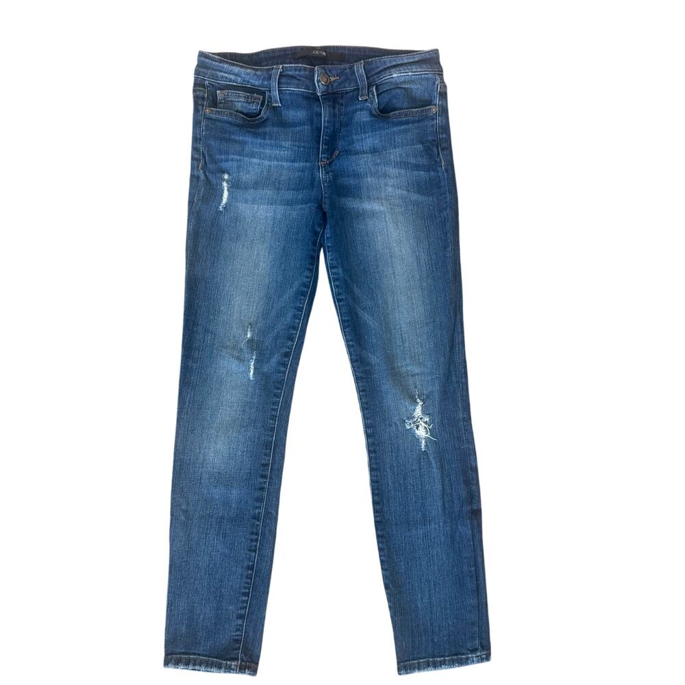 Joe’s Jeans Distressed Straight Leg Jeans Mid-Rise Denim Pants Dark Wash 28''